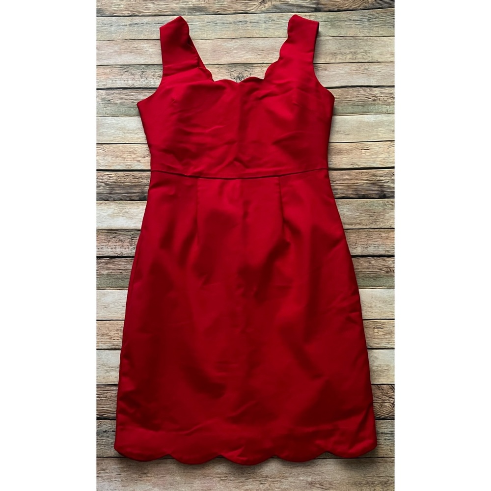 Forever 21 Scalloped Sheath Red Dress Sz M - Picture 5 of 6